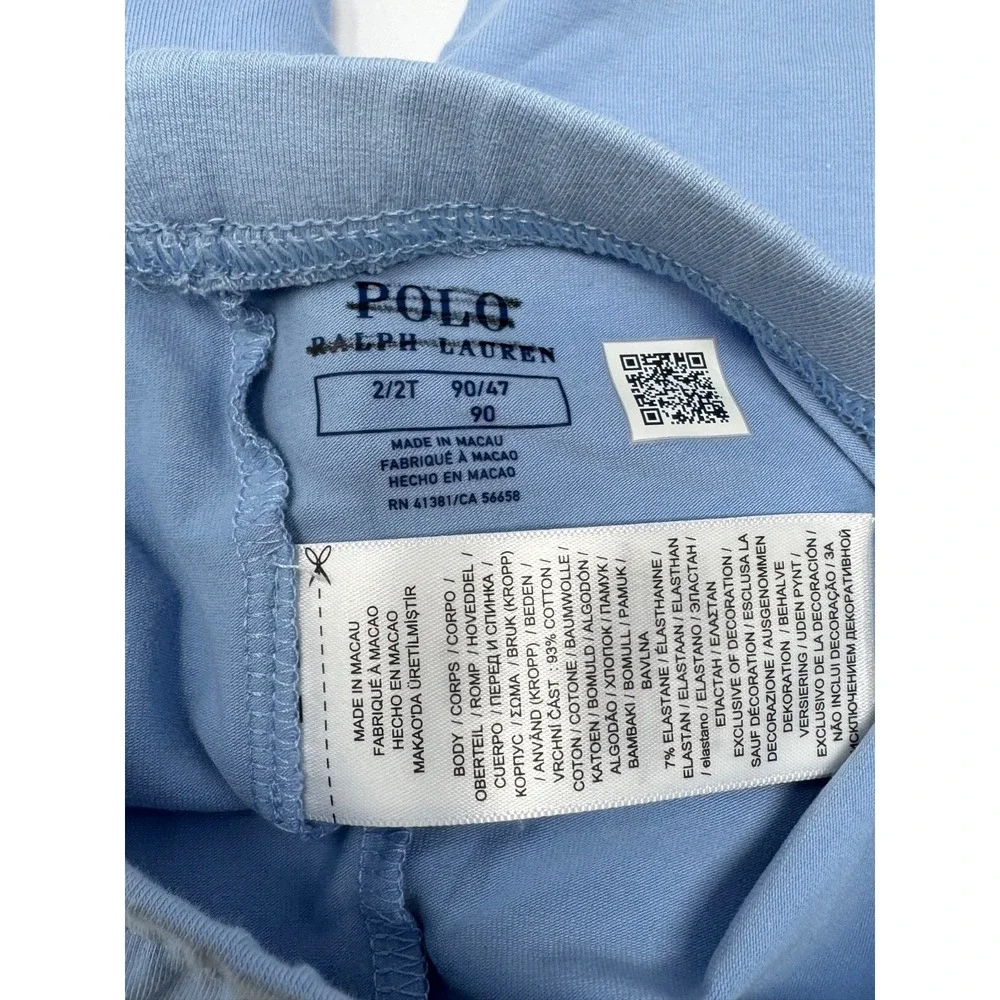 NWT Polo Ralph Lauren Toddler Leggings Light Blue Size 2/2T Stretch Pony M8